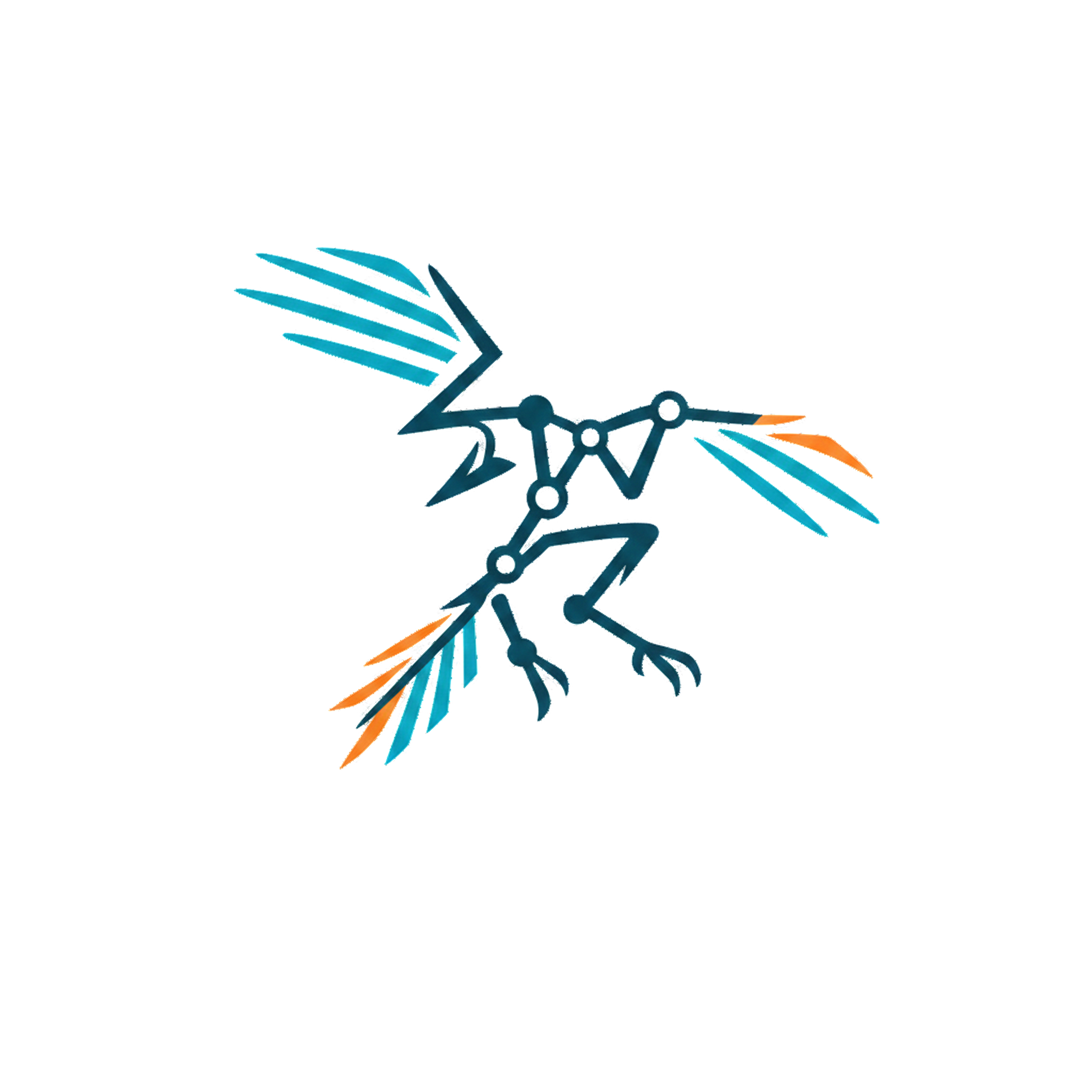 The arqix logo: an Archaeopteryx drawn as a trace graph of nodes and edges